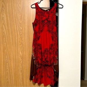 Red Dress with Lacy Open Back